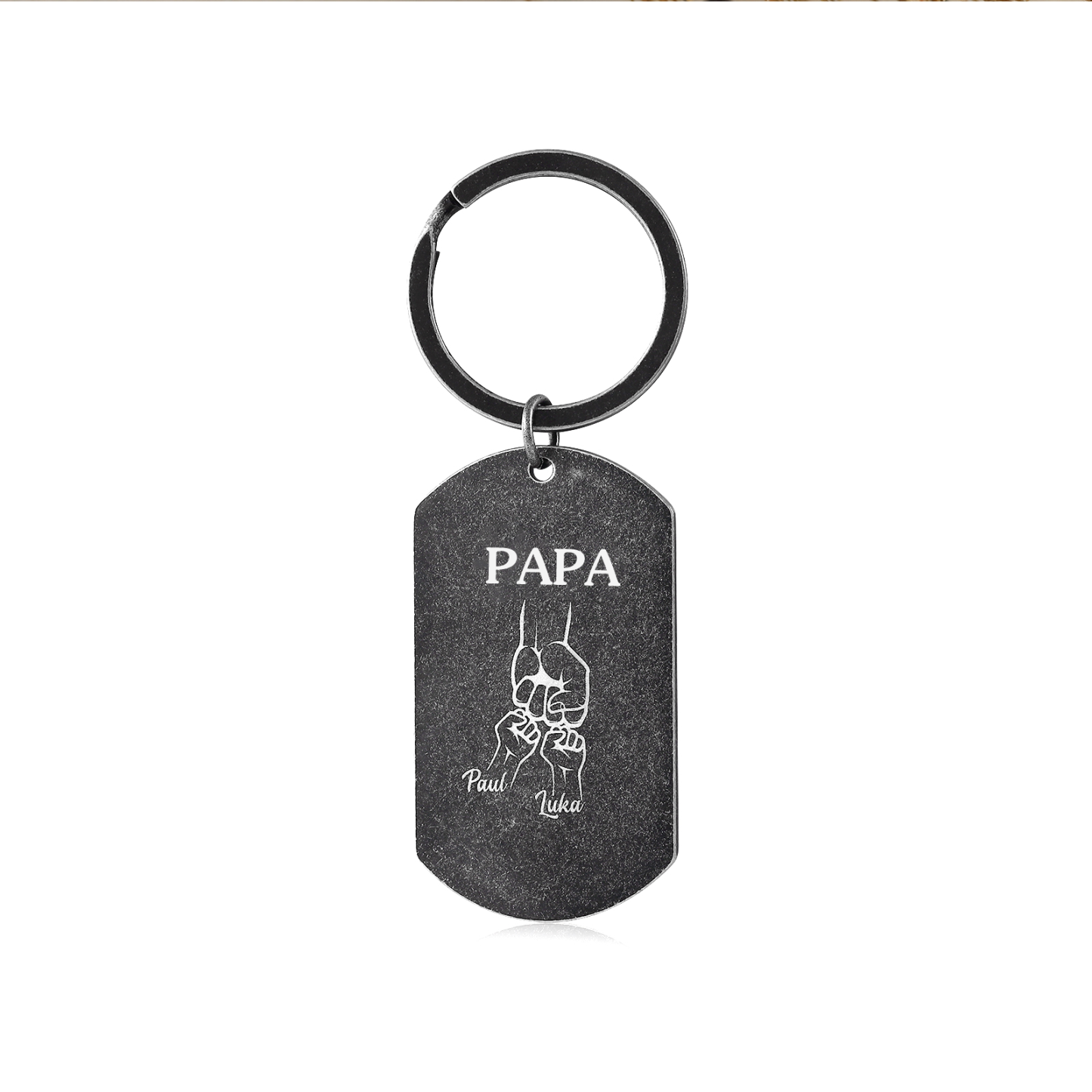 À mon Papa - Porte-Clés Poings 2 Prénoms Personnalisés avec Texte-Jessemade FR