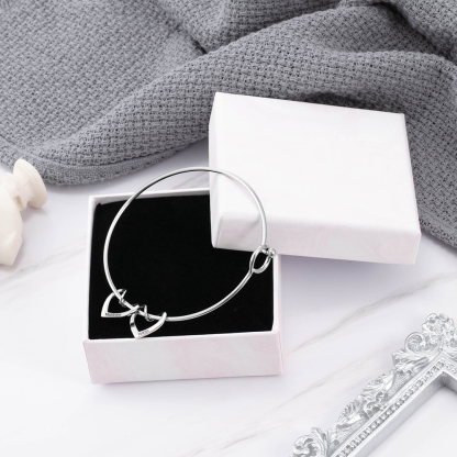 Bracelet Enfant 4 Prénoms Personnalisés avec 4 Cœur Breloques