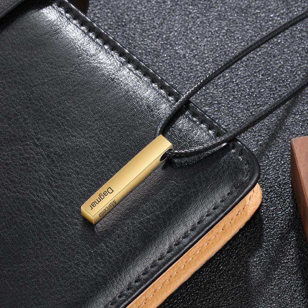 Collier Barre 4 Prénoms Gravés Pour Homme
