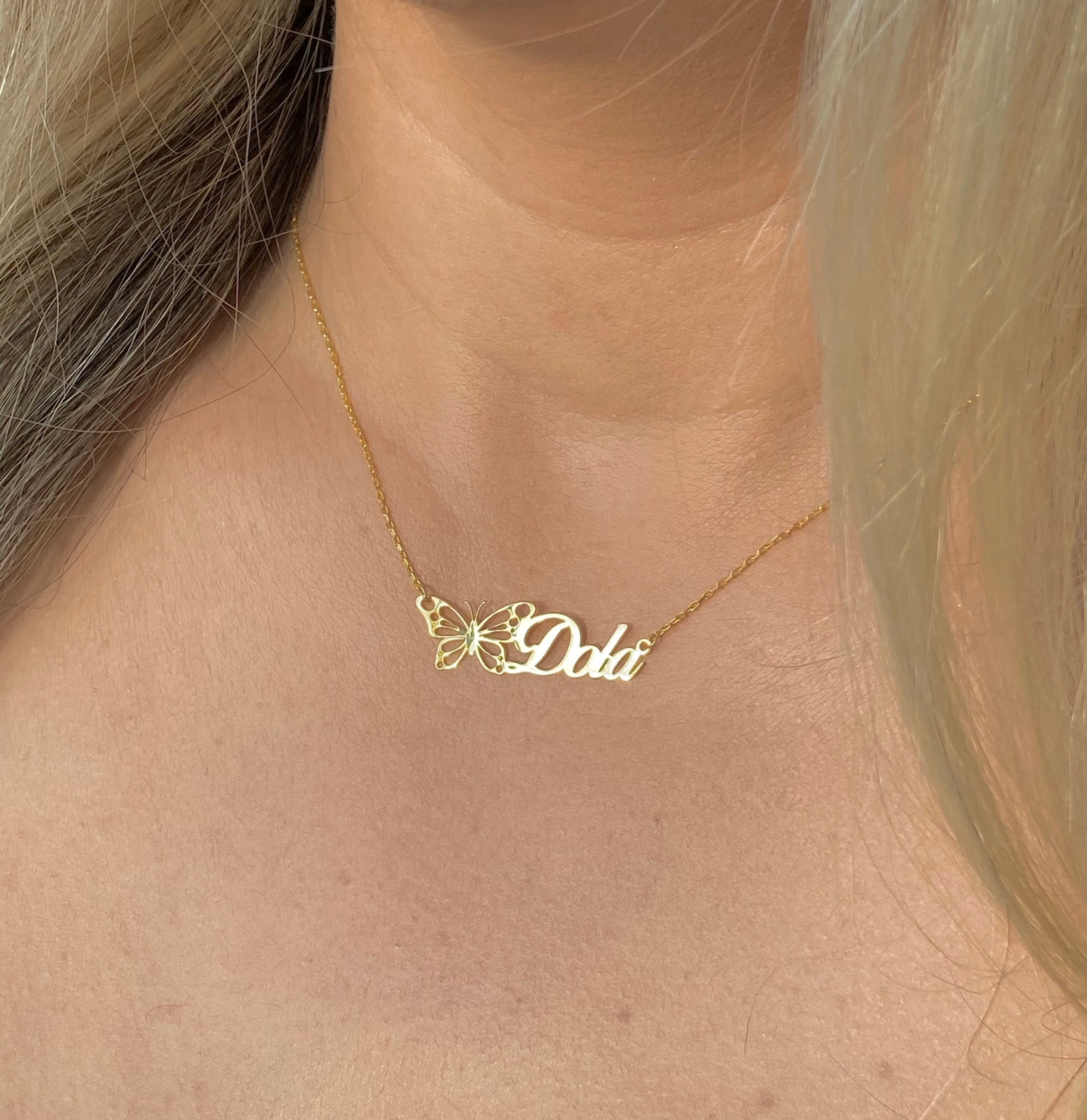 Collier Prénom Personnalisés Papillon