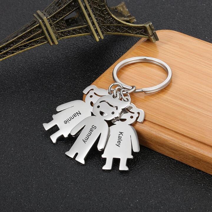 Porte-Clés Personnalisé Avec 3 Breloques Enfants