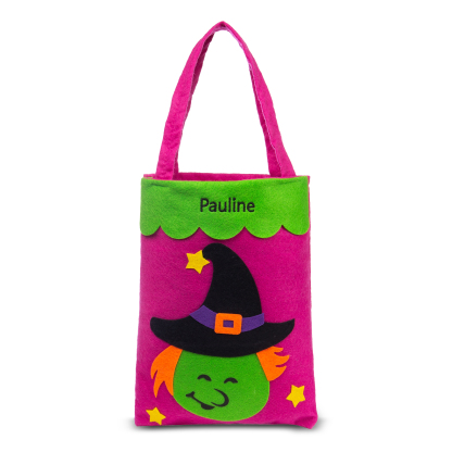 Sac de Bonbons Sorcière🧙‍♀ d'Halloween 1 Prénom Personnalisé