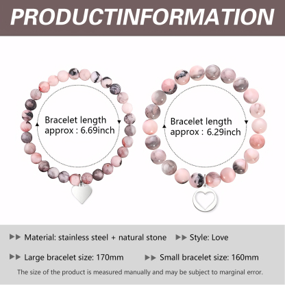 À Ma Fille - Bracelet en Commun 2PCS Ensemble de Bracelets Cœur Cadeau Rentrée Scolaire｜Jessemade