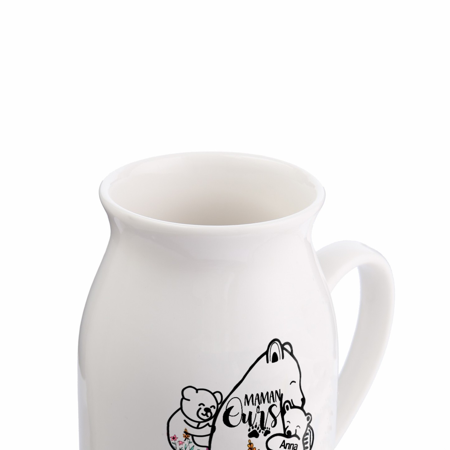 Vase à Fleurs Ours 4 Prénoms Personnalisés avec Texte Décoration de la Maison