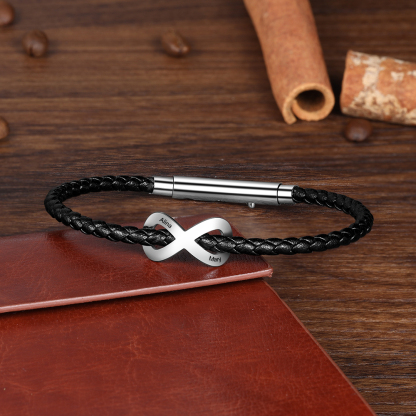 Bracelet Infini 2 Prénoms Personnalisés Bracelets pour couple｜Jessemade
