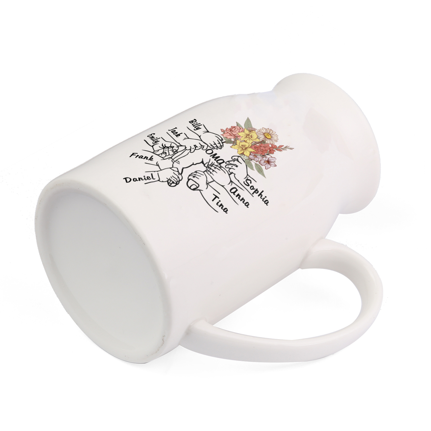 Vase à Fleurs la main dans la main 8 Prénoms Personnalisés avec Texte Décoration de la Maison