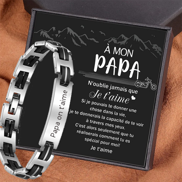 Jessemade FR À Papa-Bracelets Pour Hommes Bracelets Gravure Personnalisés Bracelet Homme