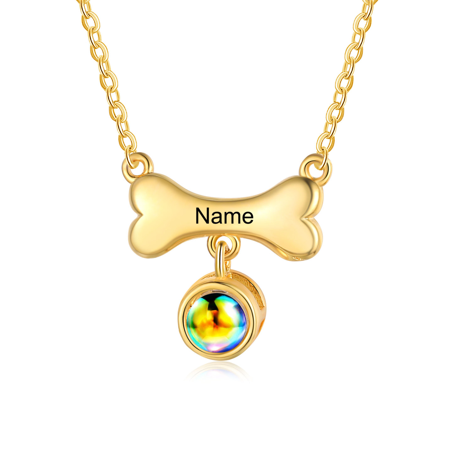 Collier de Projection d'os de chien Photo Personnalisée