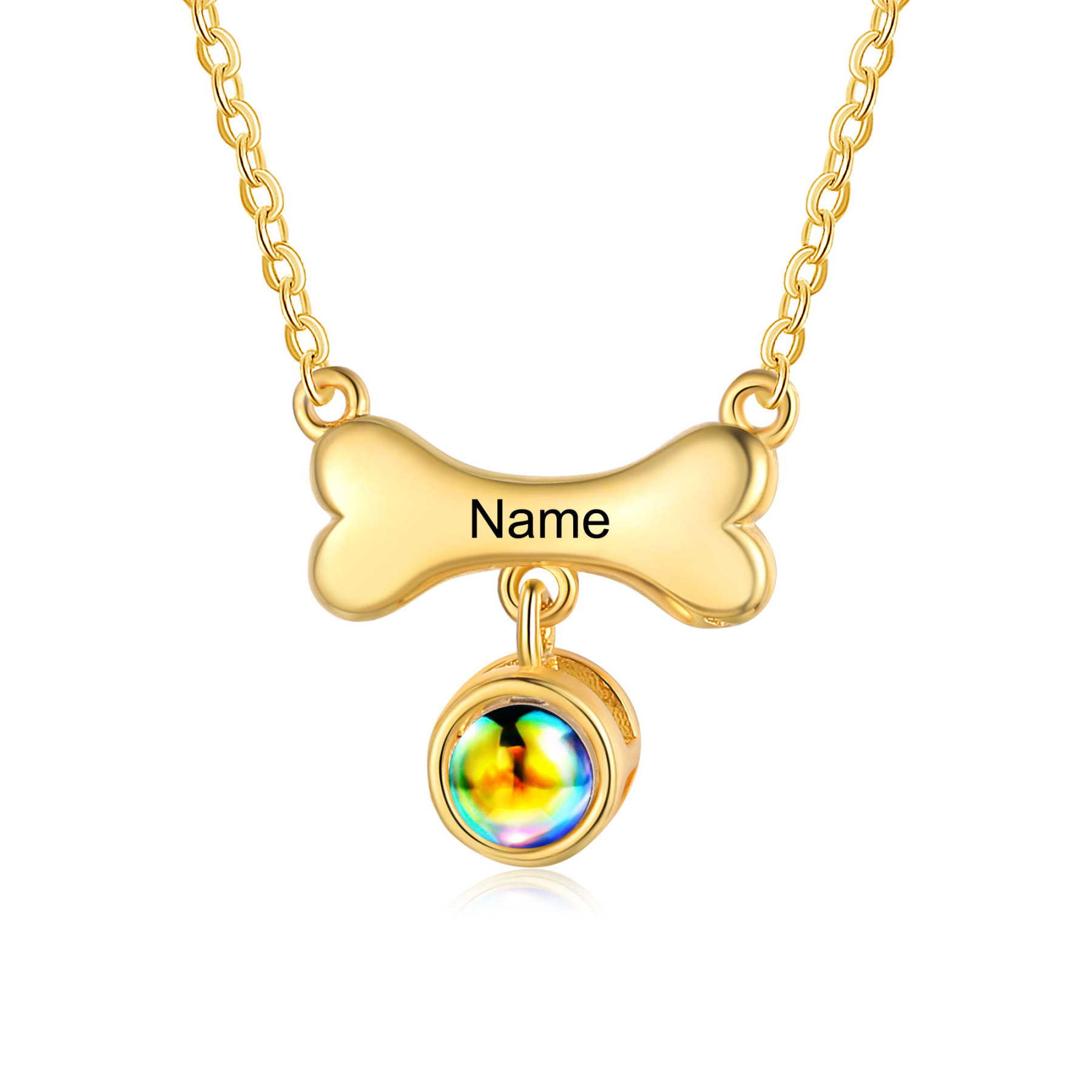 Collier de Projection d'os de chien Photo Personnalisée