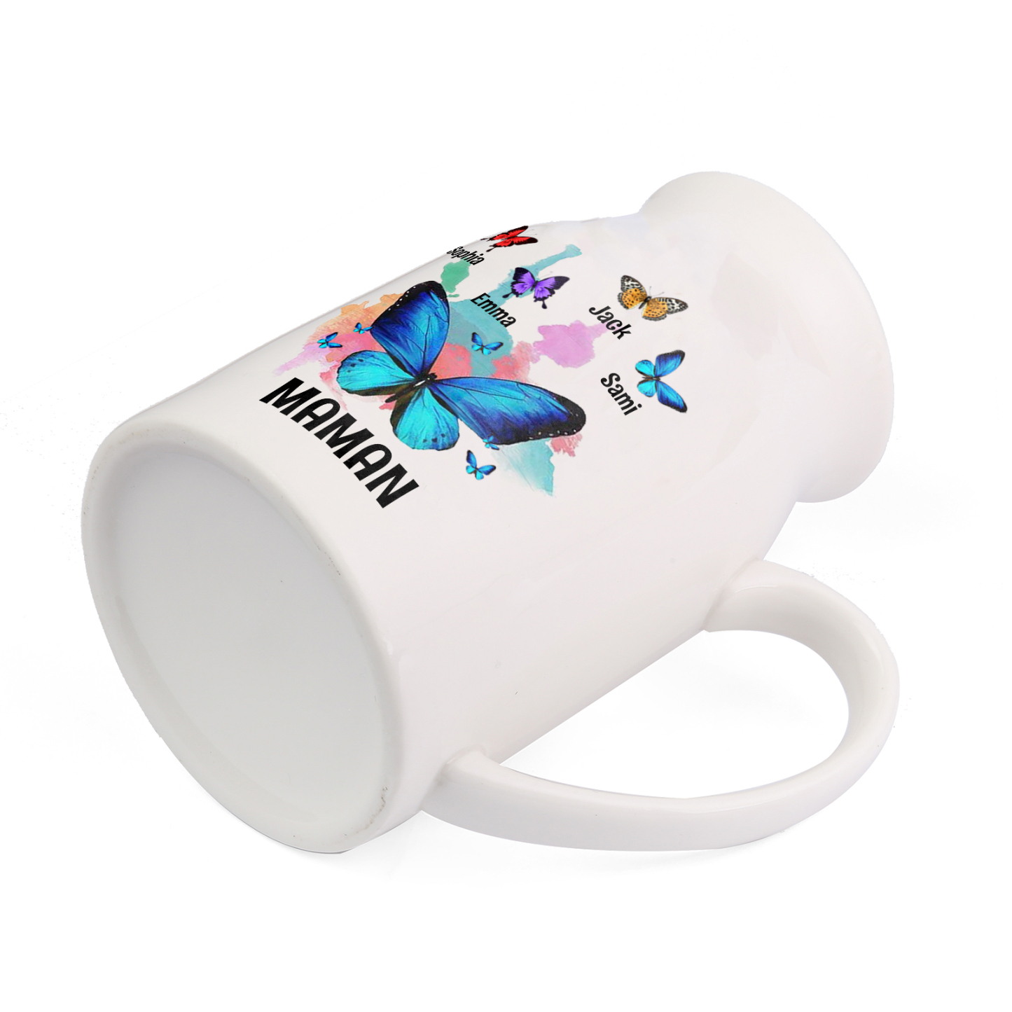 Vase à Fleurs Papillons 4 Prénoms Personnalisés avec Texte Décoration de la Maison