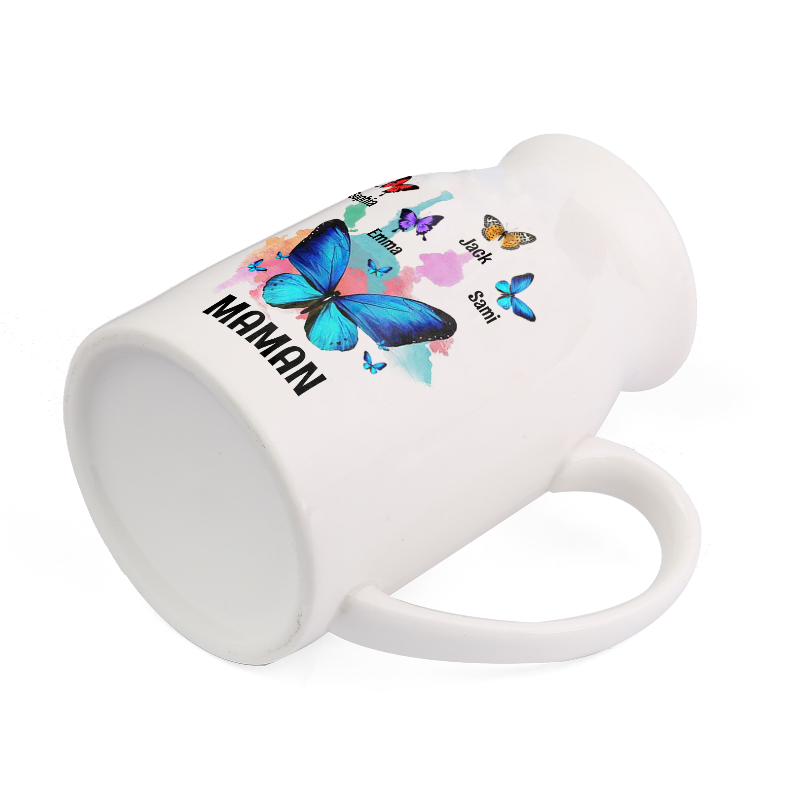 Vase à Fleurs Papillons 4 Prénoms Personnalisés avec Texte Décoration de la Maison