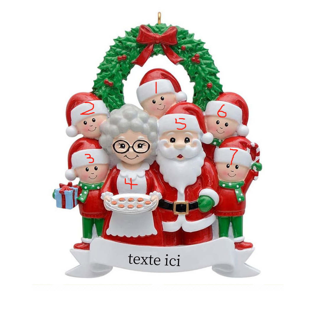 Décoration Sapin Noël Poupée 7 Prénoms Personnalisés et texte