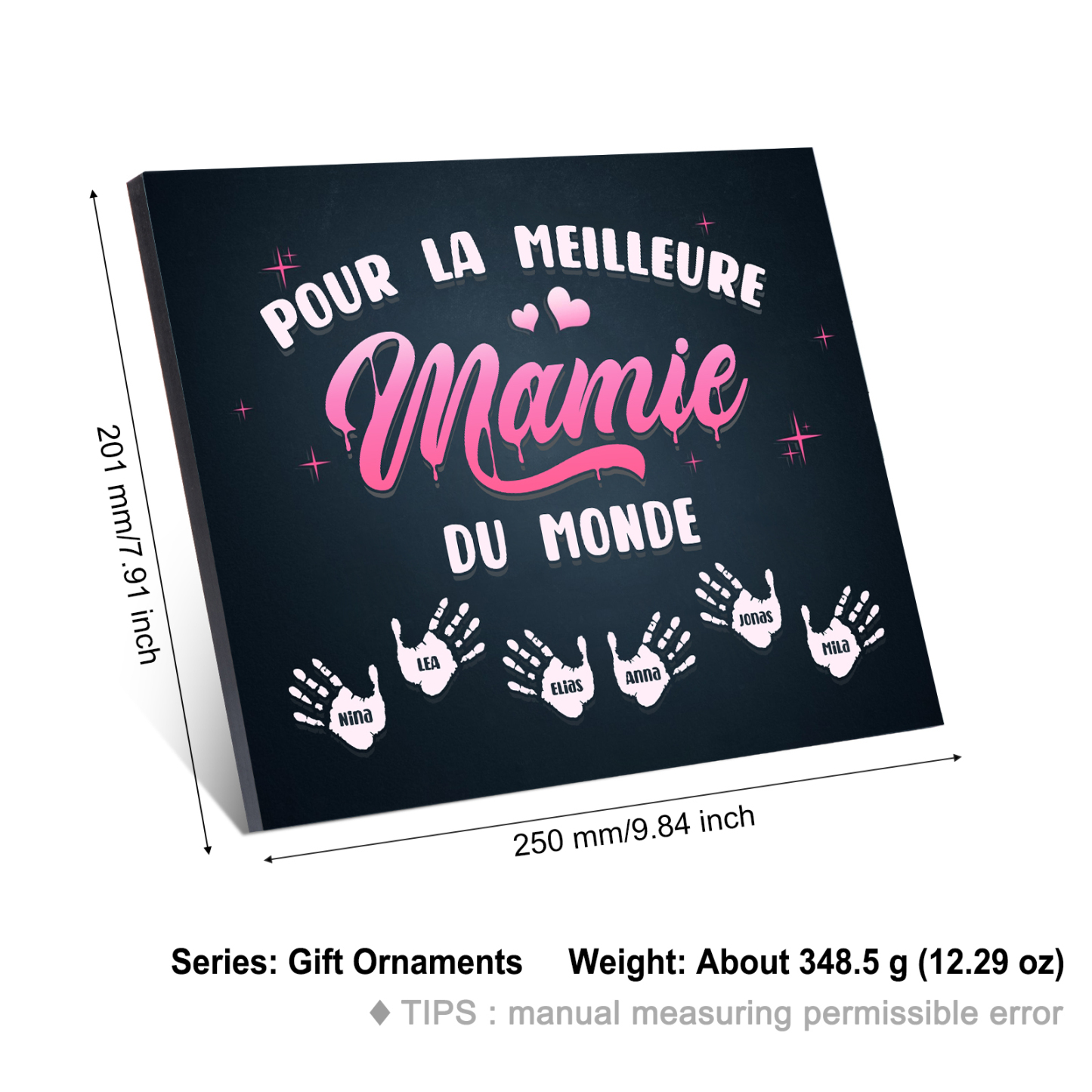 À ma Mamie - Cadre en Bois Arbre 1-6 Prénoms Personnalisés