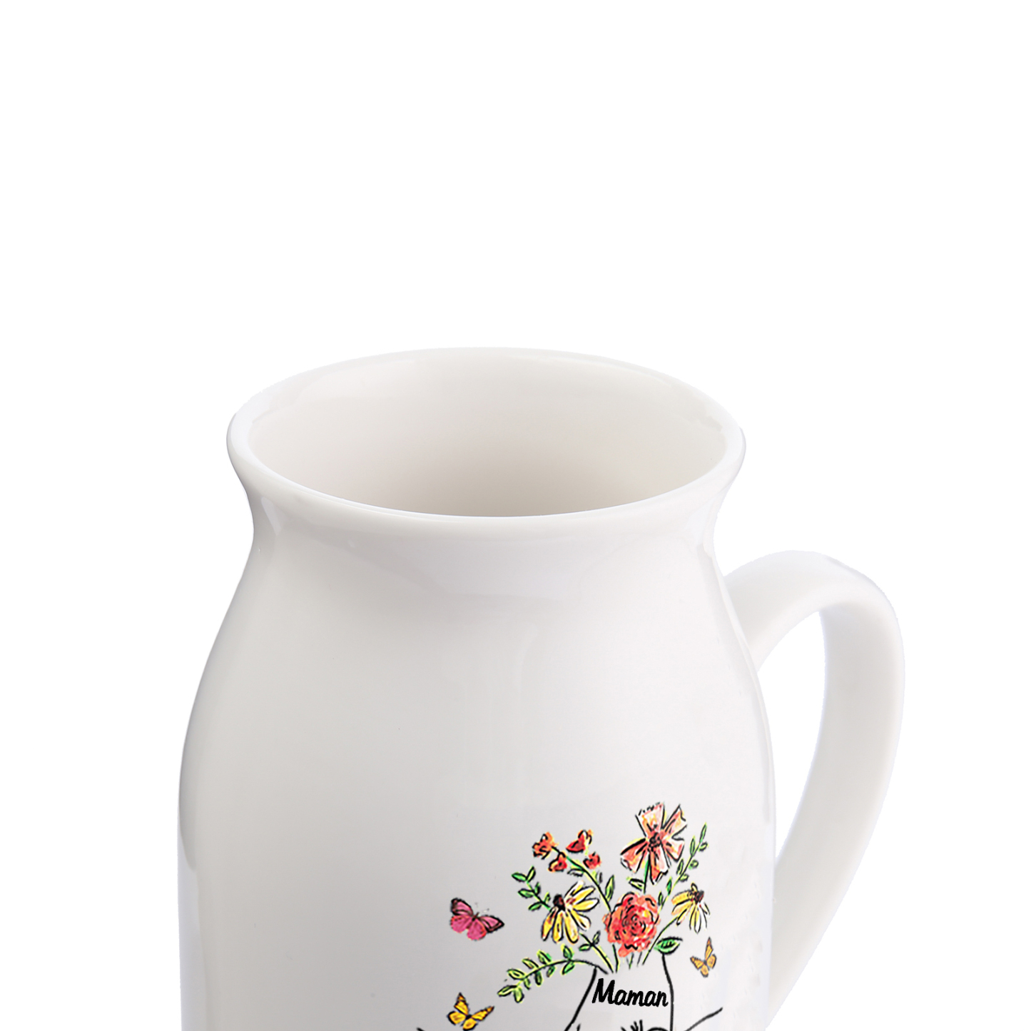 Vase à Fleurs la Main dans la Main 8 Prénoms Personnalisés avec Texte Décoration de la Maison