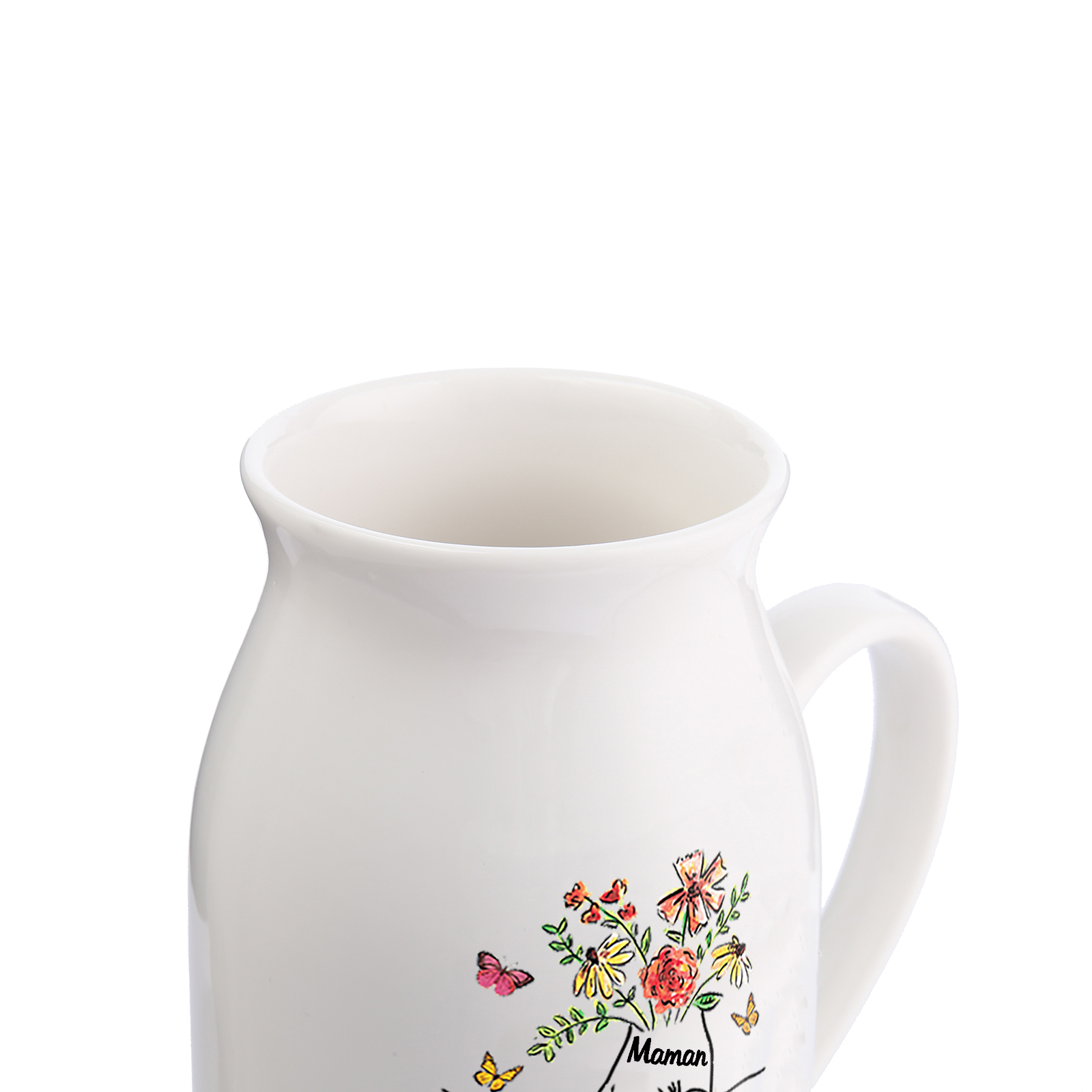 Vase à Fleurs la Main dans la Main 8 Prénoms Personnalisés avec Texte Décoration de la Maison