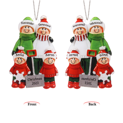 3-6 Noms Ornements de Noël Poupée Acrylique Personnalisés avec Texte