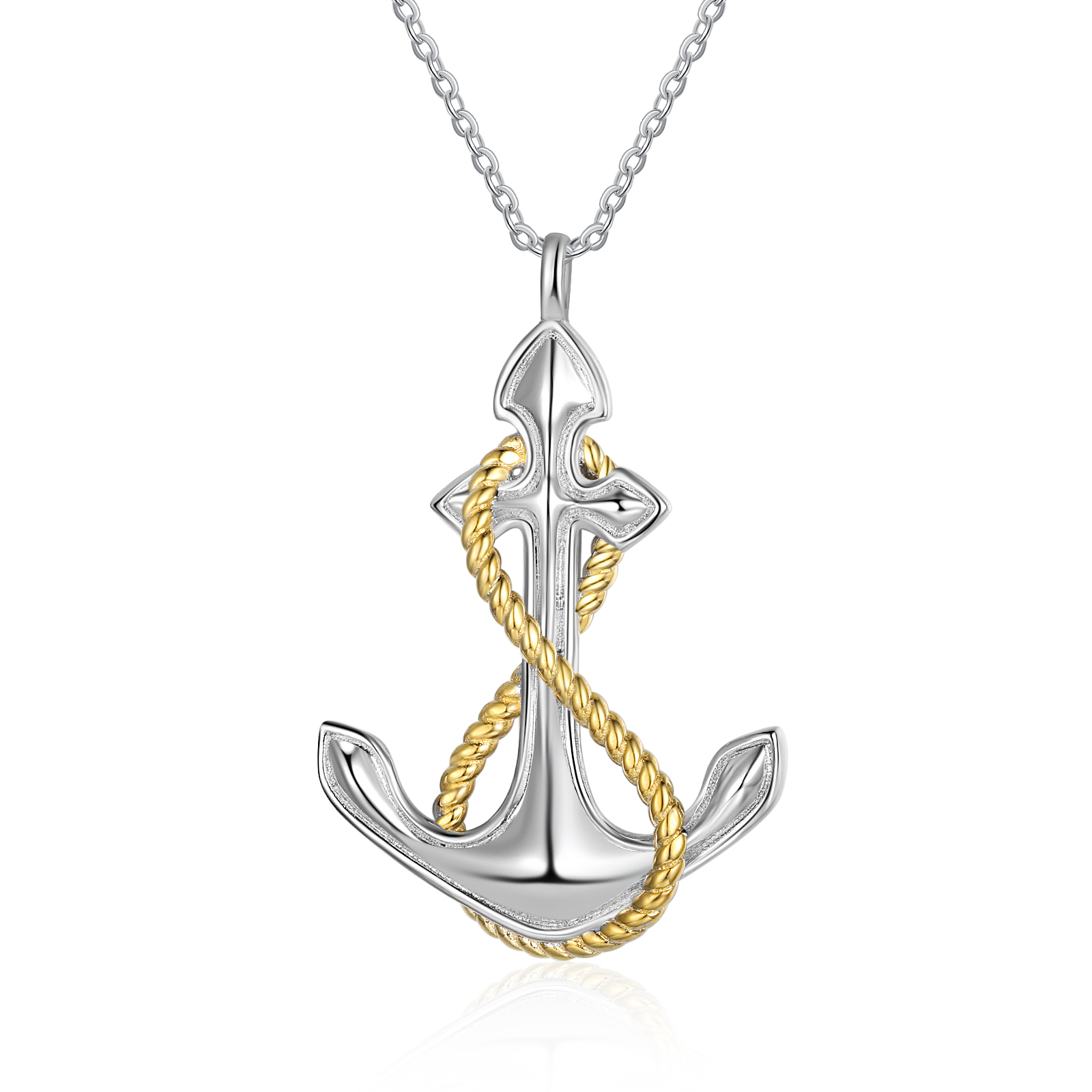 Collier d'ancre marine nautique Pirate ancre pendentif 2 Prénom Personnalisés avec pierre de naissance