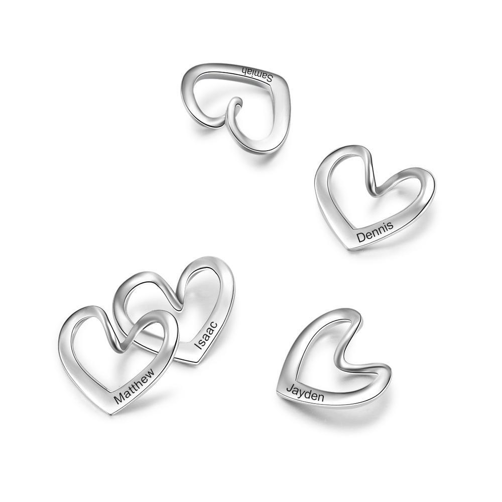 Breloque coeur gravé pour bracelet jonc