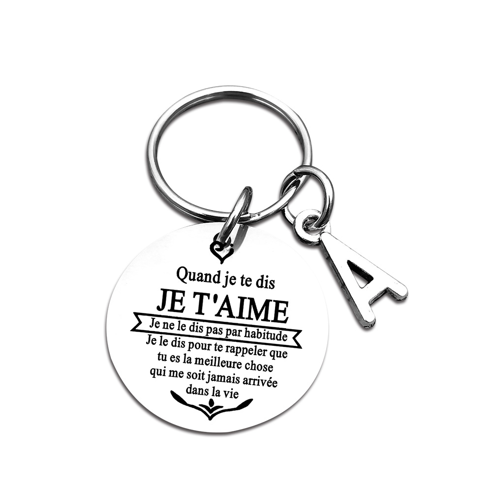 Porte-clés gravé personnalisé 1 lettre porte cles gravés | Jessemade