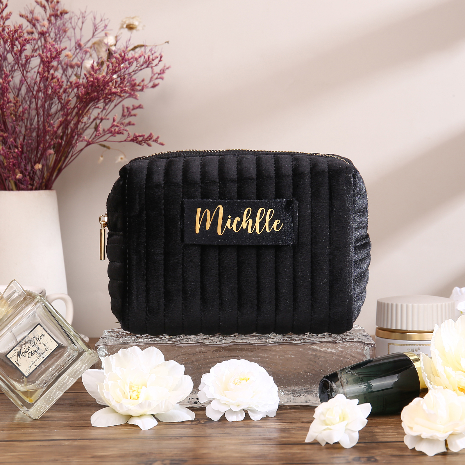 Trousse De Maquillage 1 Prénom Personnalisé Sac De Maquillage À Capacité Élevée Pour Femmes