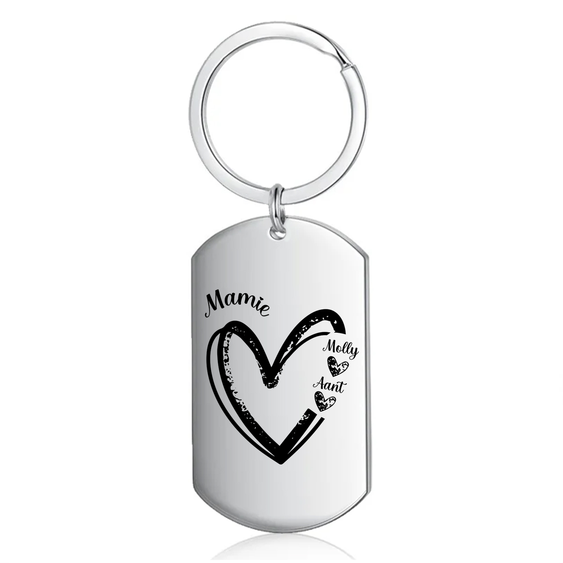 À Ma Mamie - Porte-Clés Cœur 2-7 Noms Personnalisés