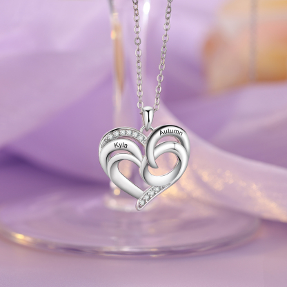 Collier Cœur 2 Prénoms Personnalisé