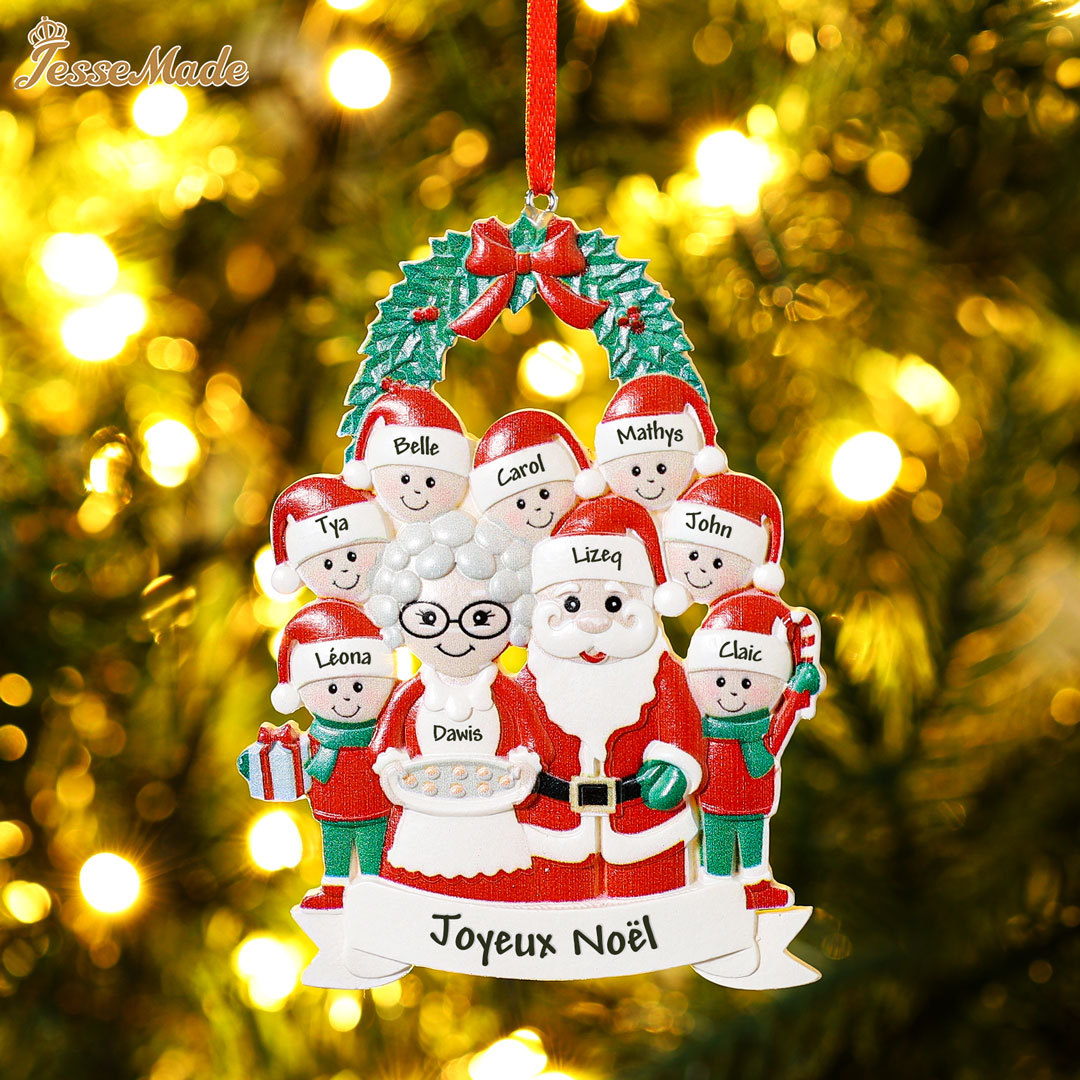 Décoration Sapin Noël Poupée 9 Prénoms Personnalisés et texte