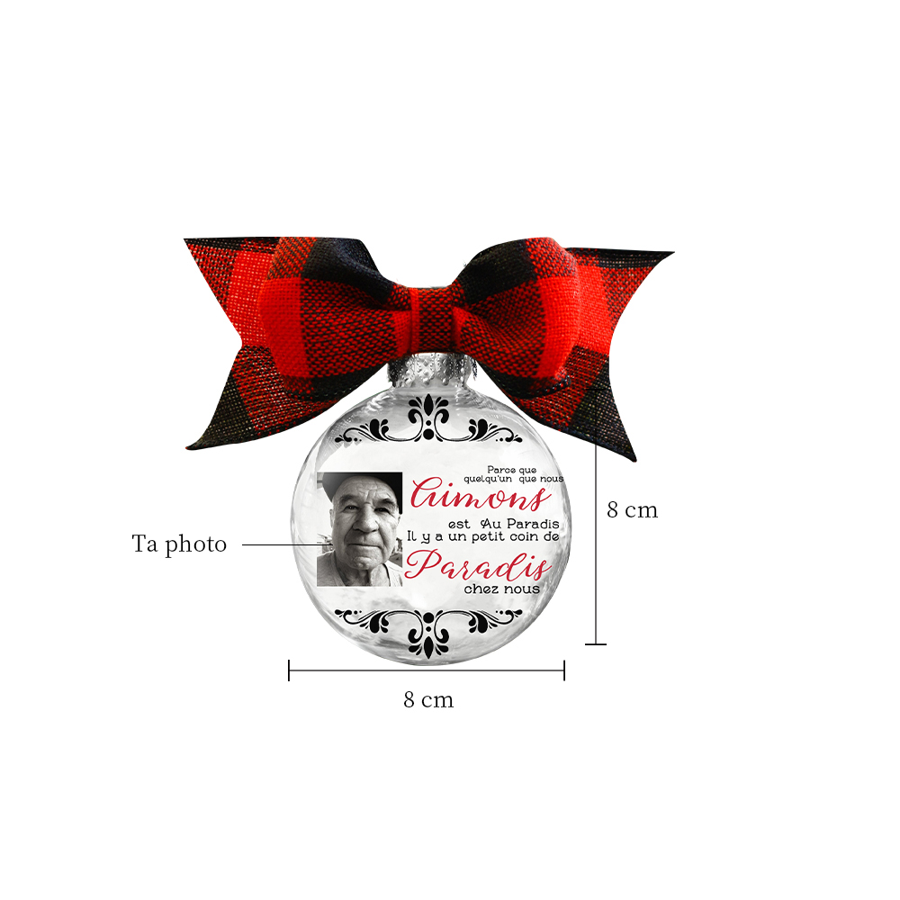 Boule transparente de plumes Ornements Photo Personnalisé boule de noël | Jessemade