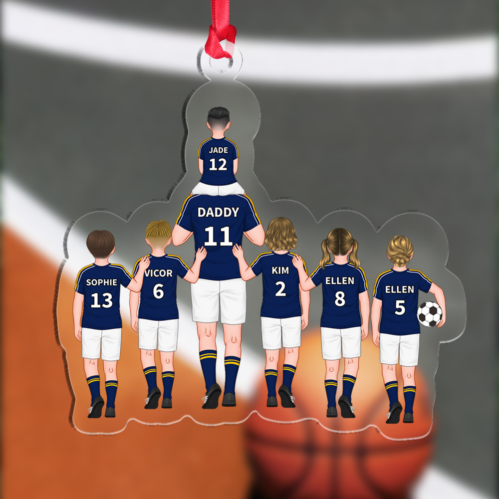 Porte-Clés de Football en Acrylique avec 2-9 Prénoms Personnalisés cadeau anniversaire homme | Jessemade