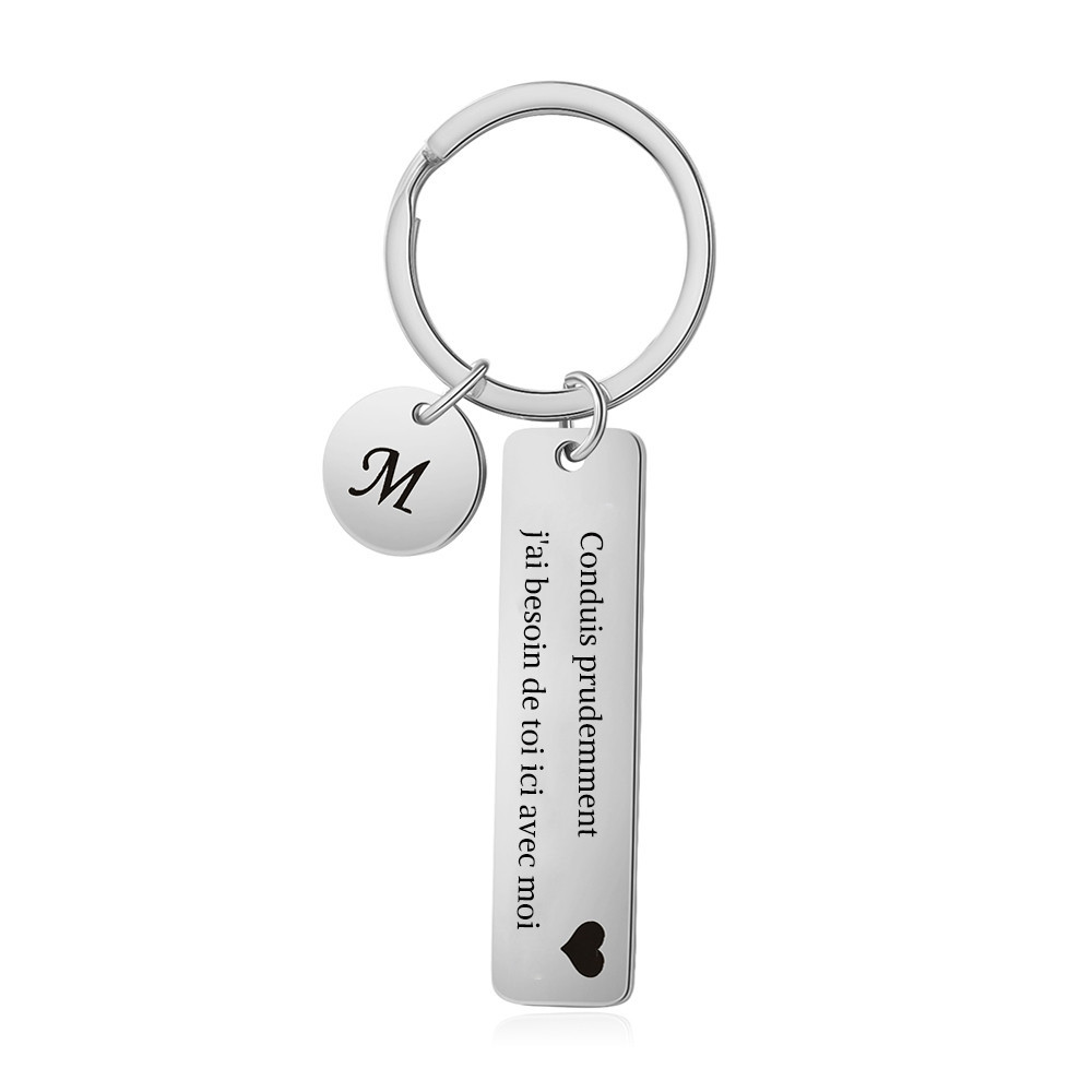 À Mon Homme-Conduis prudemment - Porte-clés 1 Lettre Personnalisé Breloque