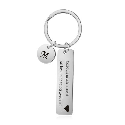 À Mon Homme-Conduis prudemment - Porte-clés 1 Lettre Personnalisé Breloque