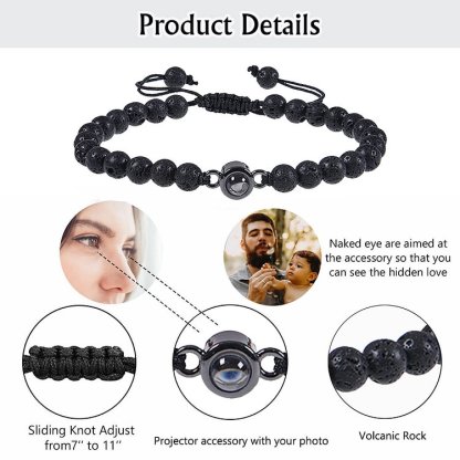 Bracelet Volcanique avec Photo Personnalisée Bracelet Photo Projection｜Jessemade