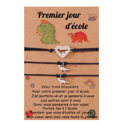 2PCS Ensemble de Bracelets Dinosaure - Cadeau Rentrée Scolaire Premier jour d’école