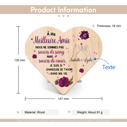 À Ma Meilleure Amie-Décoration En bois texte personnalisé
