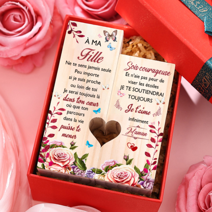 À ma Fille - Bougeoir en Bois sans bougie Cadeau de Maman pour Fille