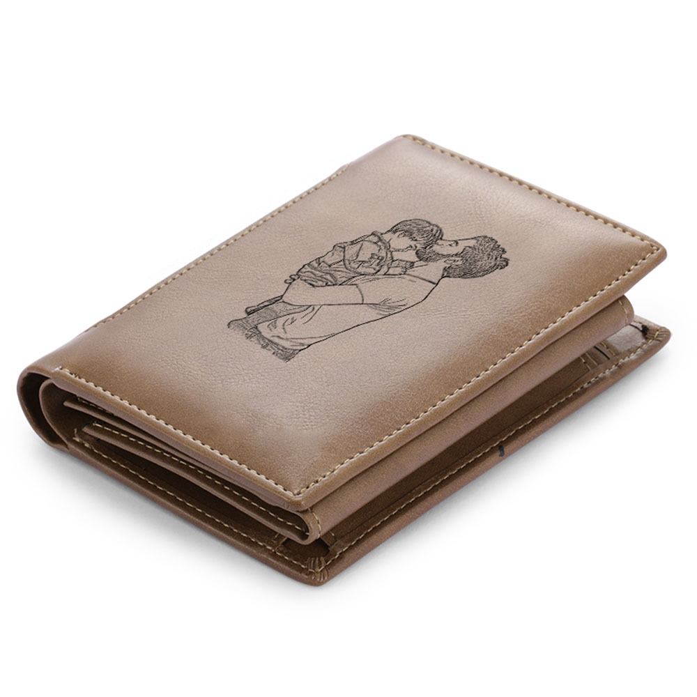 Portefeuille Photo Personnalisée Classique Homme Porte-Monnaie cadeau anniversaire homme | Jessemade