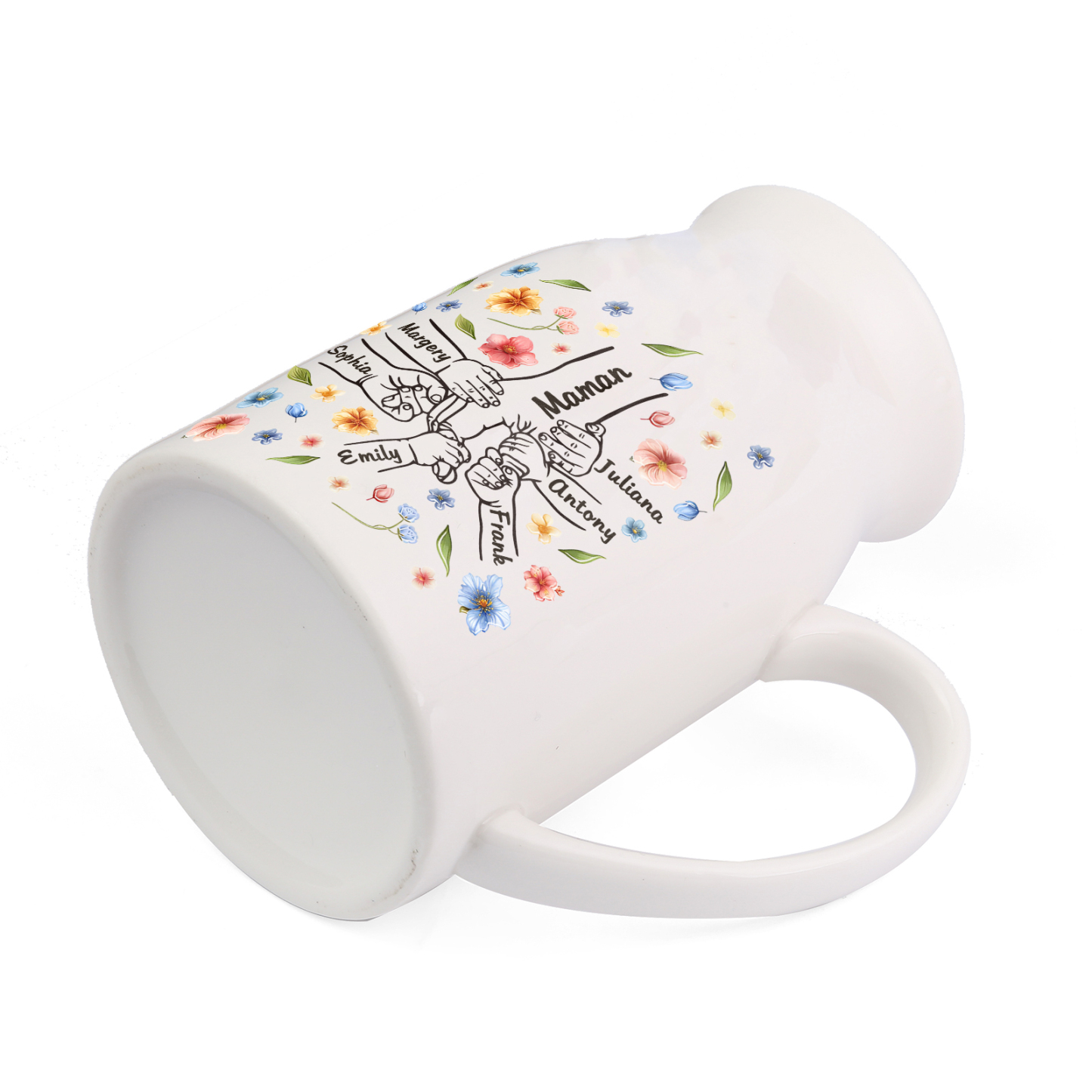 Vase à Fleurs la main dans la main 7 Prénoms Personnalisés Décoration de la Maison