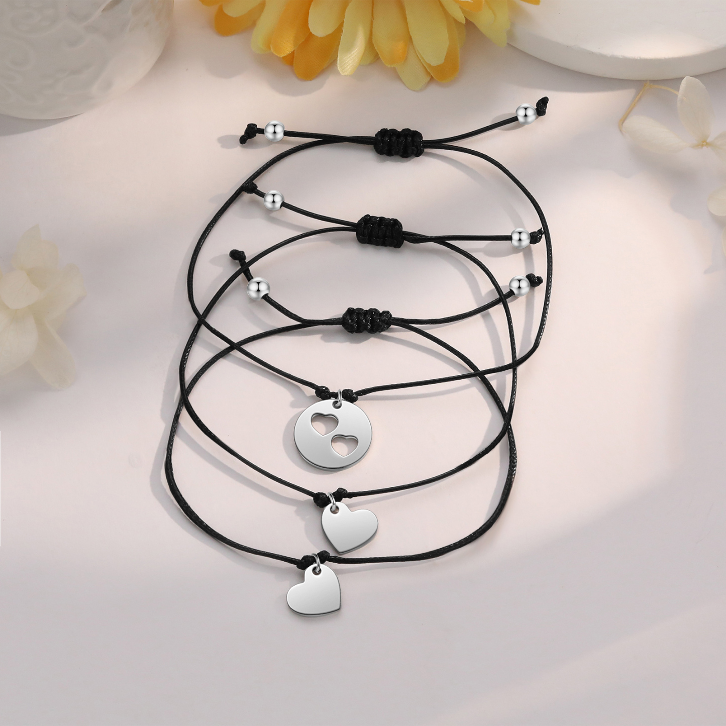 3PCS Ensemble de Bracelets Cœur - Cadeau Rentrée Scolaire Premier jour d’école
