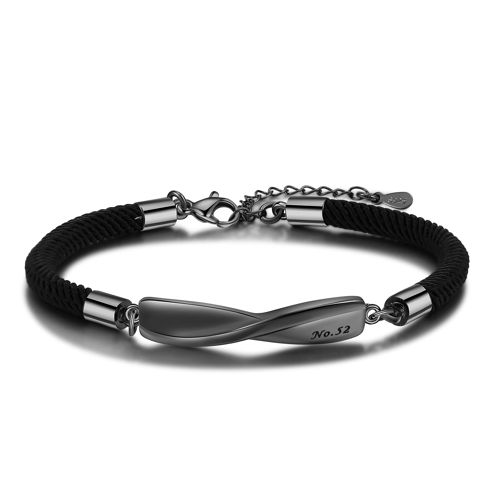 2 Bracelets Tressés Assortis Noir Et Bleu - Nylon, Réglables (17-28 Cm) - Pour Couple, Amis, Symbolique - 3