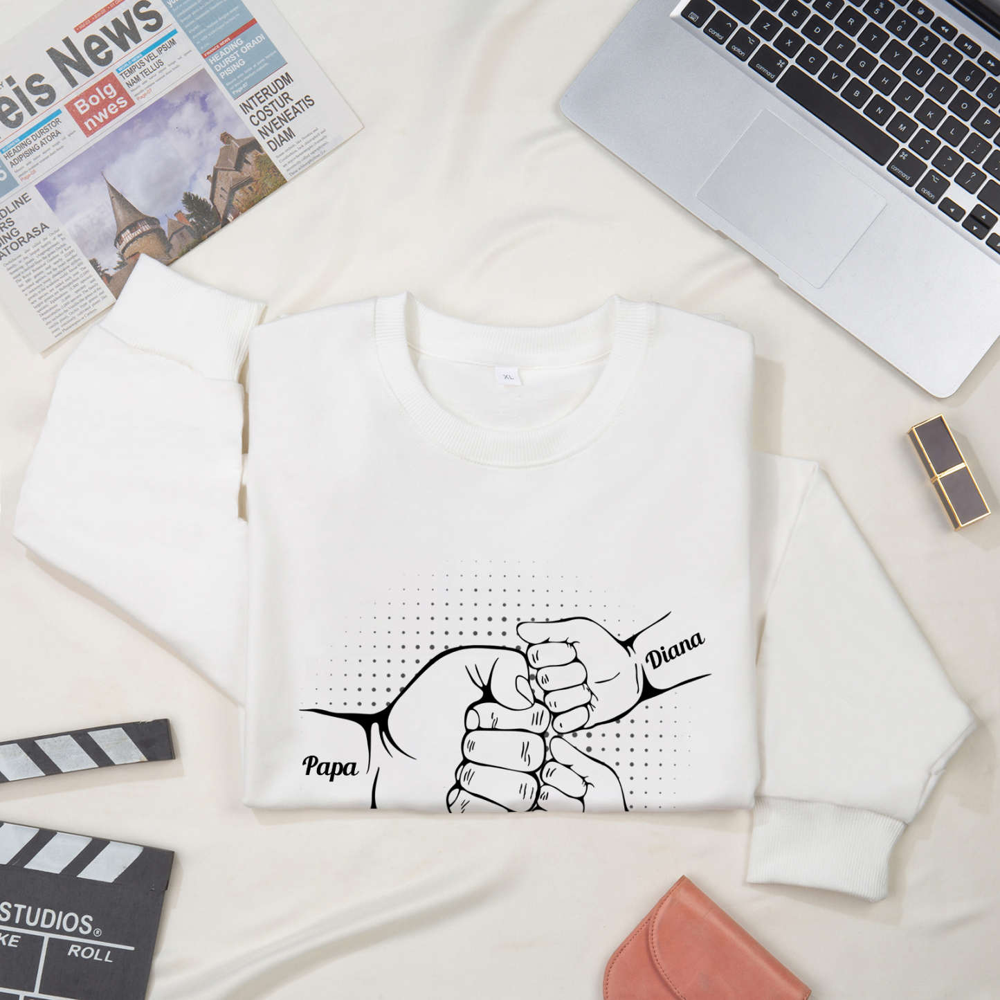 Sweat-Shirt Poings 3 Prénoms Personnalisés