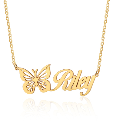 Collier Papillon Prénom Personnalisé