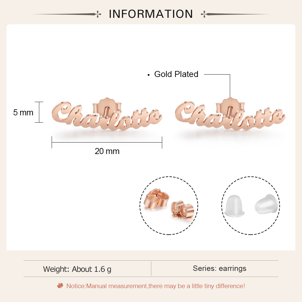 Boucles d'Oreilles Prénom Personnalisée Pour Elle