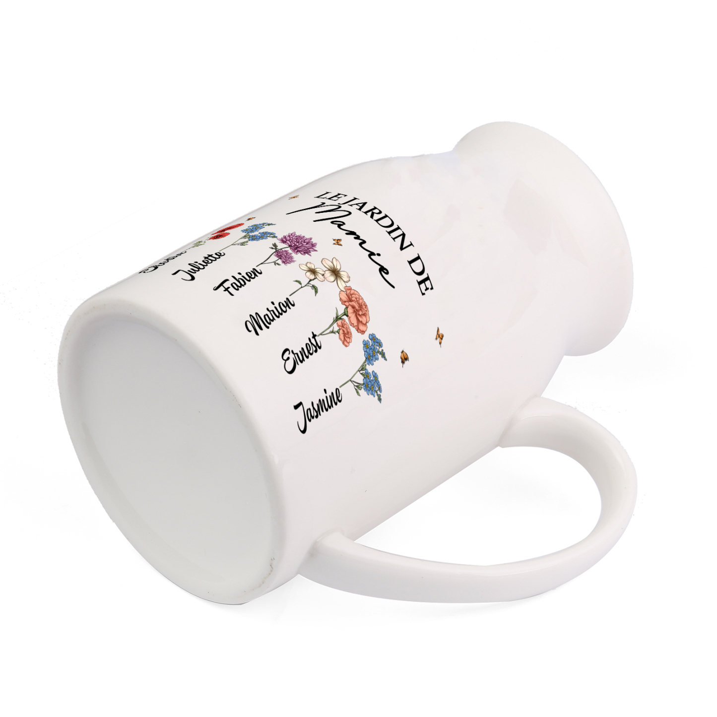 À Maman - Vase à Fleurs Personnalisé avec 5 Prénoms et 1 Texte la Main dans la Main Décoration de la Maison (sans plantes) | Jessemade