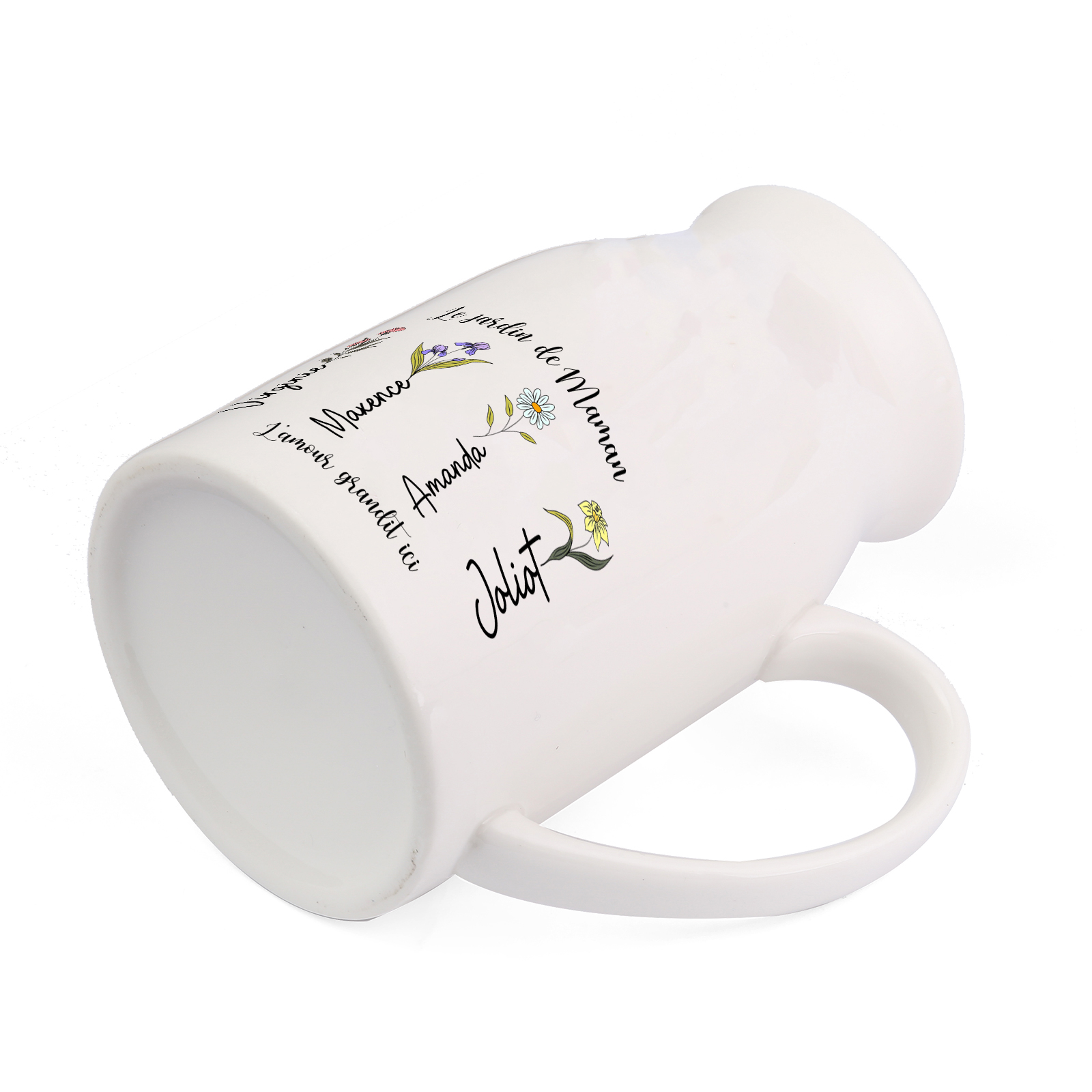 [Copy]Vase Personnalisé avec 1-10 Prénoms et 2 Textes Vase en Céramique Motif Fleurs et Papillons (sans fleurs) | Jessemade