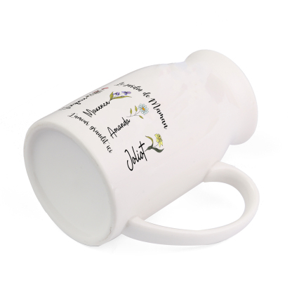 [Copy]Vase Personnalisé avec 1-10 Prénoms et 2 Textes Vase en Céramique Motif Fleurs et Papillons (sans fleurs) | Jessemade