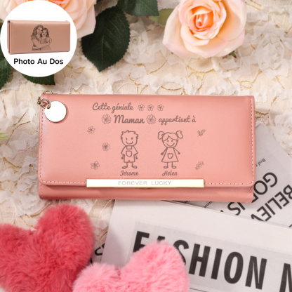 Portefeuille Femme Personnalisé – Cadeau Émotionnel pour Maman, Fête des Mères | Jessemade