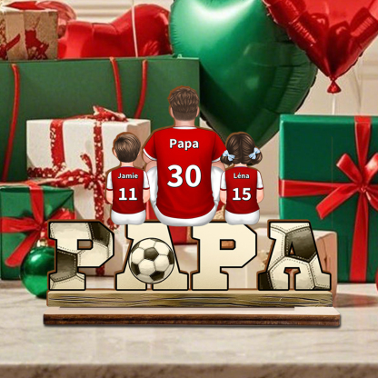 À mon Papa/Papi - Décoration en bois Coeur 2-14 Prénoms Personnalisés Ornement pour Père