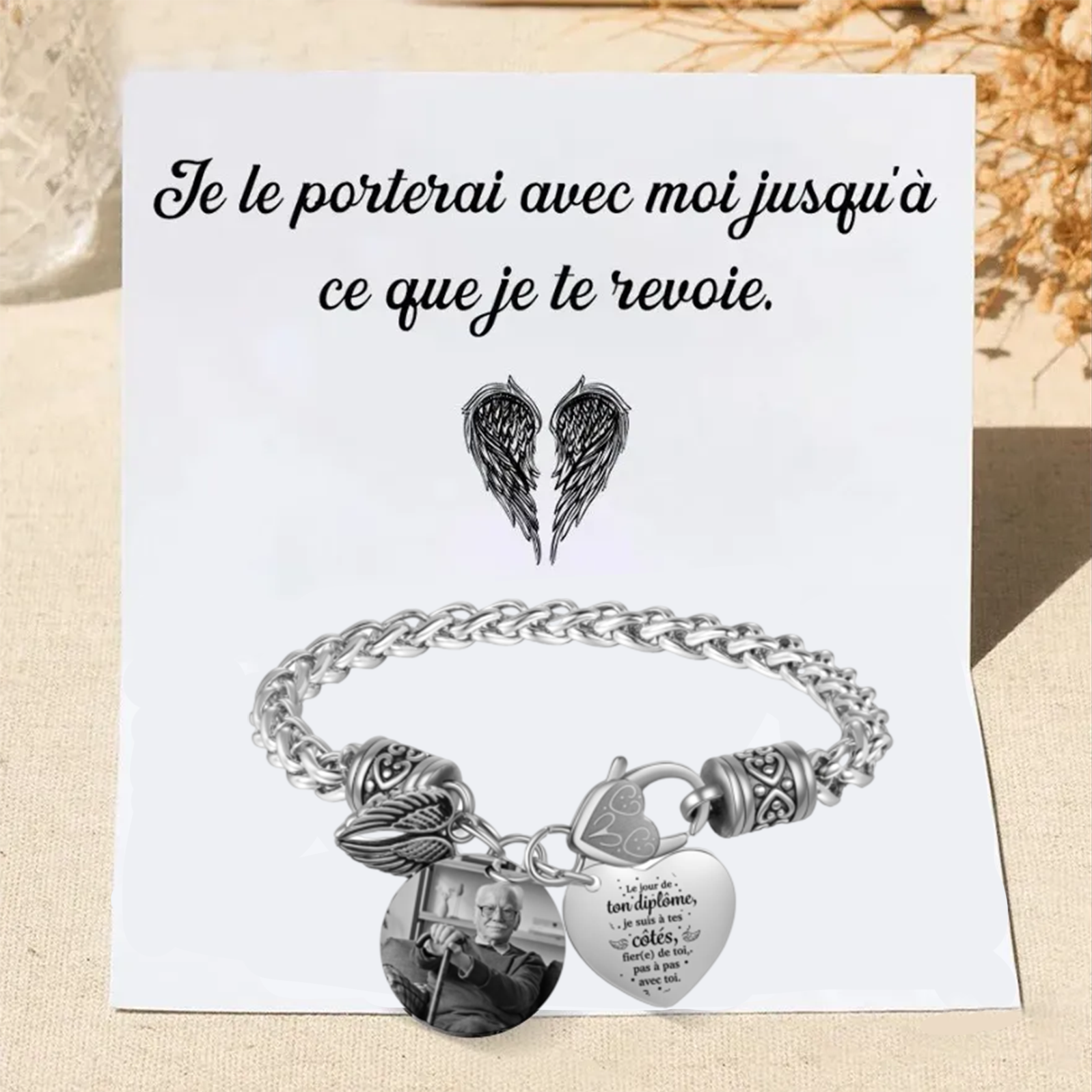 Bracelet Commémoratif 1 Photo Personnalisé Bracelet Personnalisé Cadeau Souvenir pour Diplômé | Jessemade