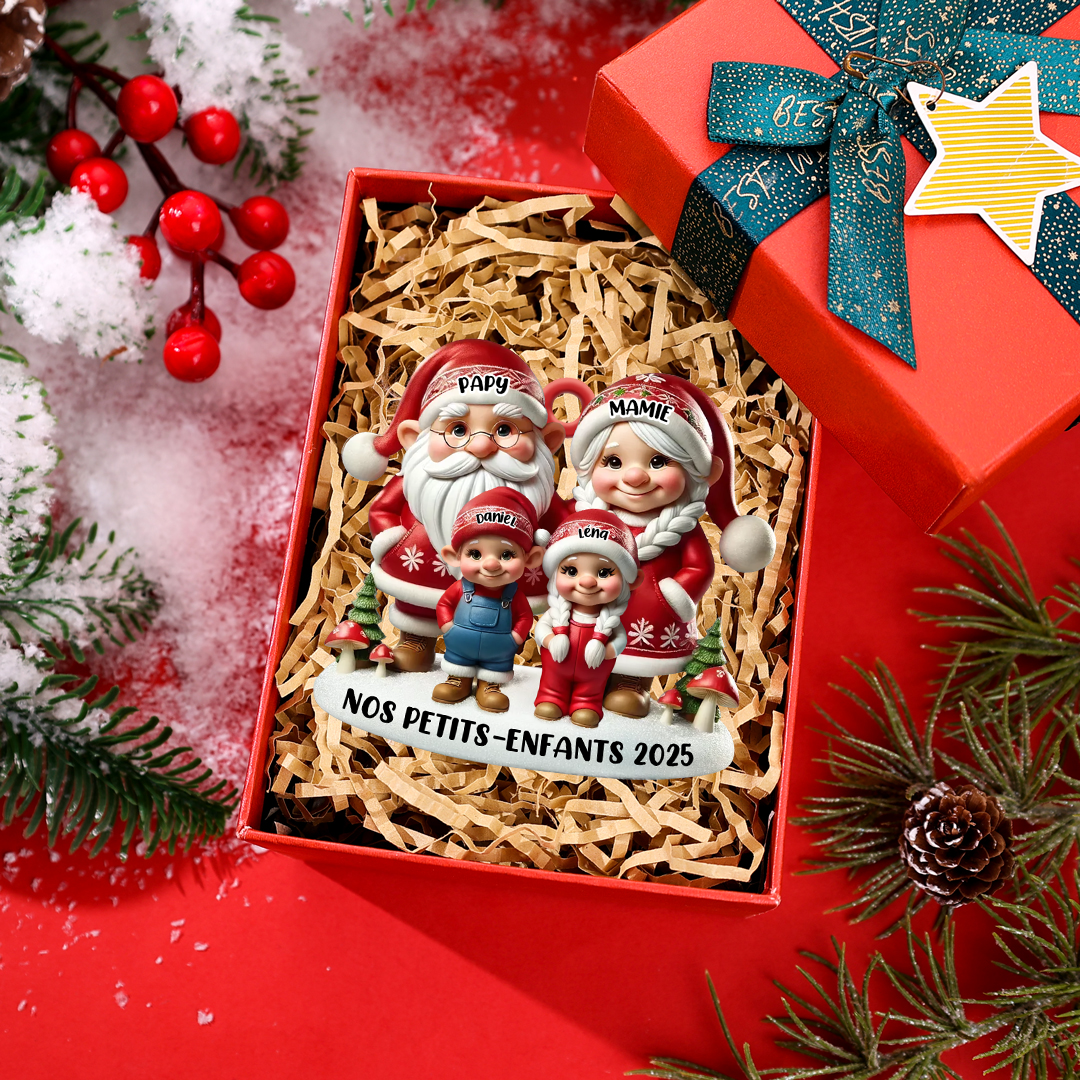 Décoration Sapin Noël Personnalisée Famille - Papy Mamie Lutin