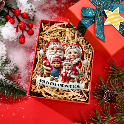 Décoration Sapin Noël Personnalisée Famille - Papy Mamie Lutin